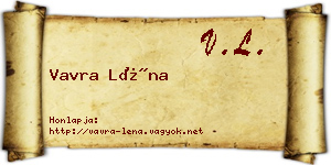 Vavra Léna névjegykártya